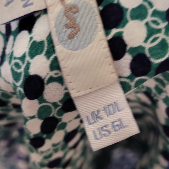 Boden Mollie Dress Dot Print Blue, White and Green Quarter Length Sleeve 6L - Picture 8 of 11